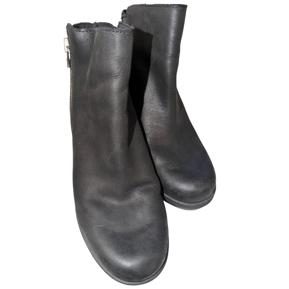 Sorel Joan of Arctic Wedge II Chelsea Boots Black Leather NL3364-010 Womens 8.5